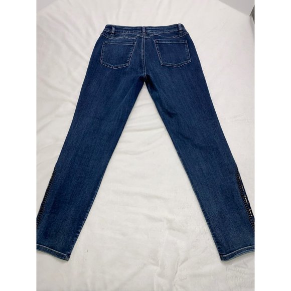 FDJ Ladies Sequin Bottom Hi-Rise Ankle Jeans Size 10 - Picture 3 of 9